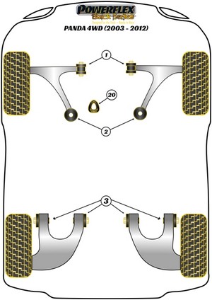 Powerflex Lower Torque Mount Kit-Fast Road (PFF16-530) for Fiat Panda Gen 2 169 4WD (2003-2012) #4