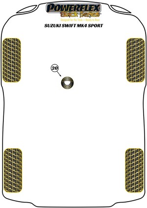 Powerflex Lower Engine Mount Insert (PFF73-520) for Suzuki Swift Sport Mk4 (ZC33S) (2018-) #4