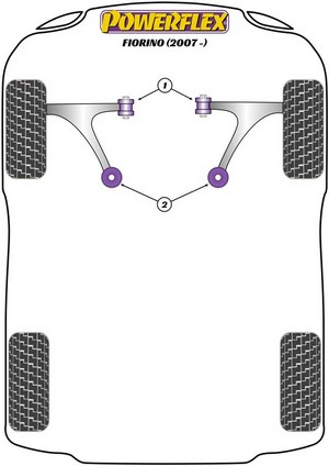 Powerflex Front Arm Rear Bush (PFF80-1102) for Fiat Fiorino (2007-On) #2