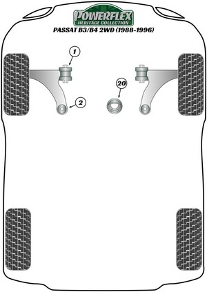 Powerflex Rear Lower Engine Mount Bush, Diesel for Volkswagen Passat B3/B4 2WD (1988 - 1996) #4