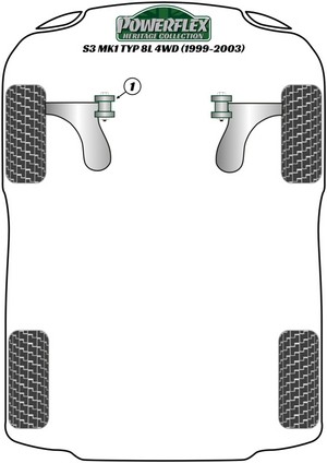 Powerflex Rear Diff Front Mounting Bush (PFR85-425) for Audi S3 Mk1 (8L) 4WD (1999-2003) #4